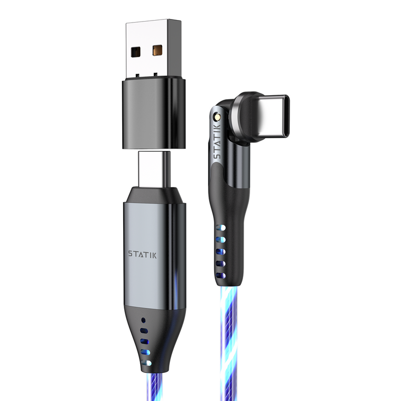 STATIK PowerPivot Glowing LED 6ft Cable USB-C to USB-C