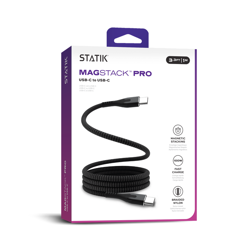 STATIK MagStack Pro USB-C to USB-C Braided 3FT Cable